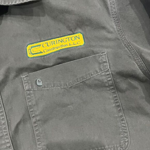 Carhartt Men's 100% Cotton Long Sleeve Dark Green Work Shirt Size Large - Picture 6 of 7